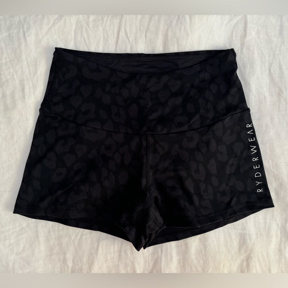 Ryderwear Booty Shorts - Black Leopard - Size Small